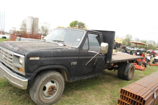 1986 Ford F-350 Pickup Truck, VIN # 1FDJF3716GNA76205. DIESEL TRUCK W/FLATBED, BILL OF SALE ONLY