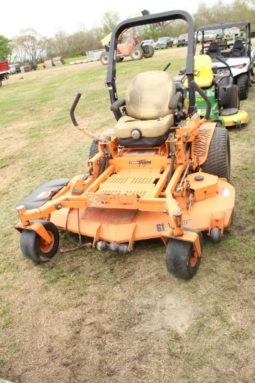 SCAG TURF TIGER ZERO TURN MOWER, 61'', RUNS, SN:0039885, NO HOUR METER