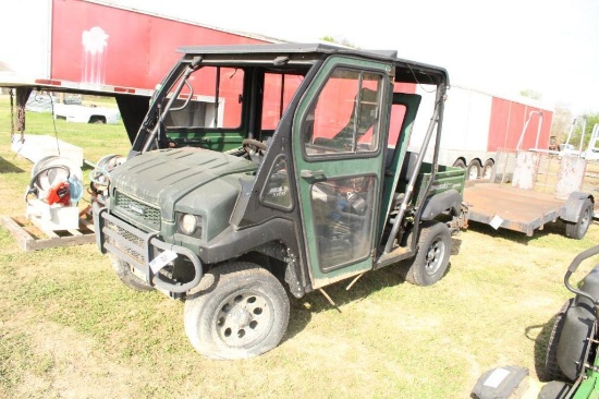 2015 KAWASAKI MULE WITH POWER STEERING, SHOWING 227 HRS, SN:KAF6208, DOES NOT RUN, MODEL 4010