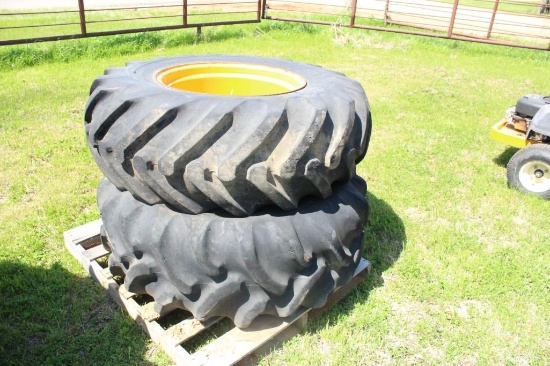 2 TRACTOR TIRES, 16.9-24, 8PLY
