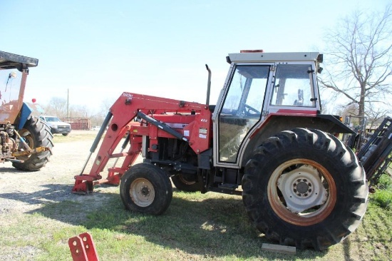 MASSEY FERGUSON 383, W/ BUEHLER FRONTEND LOADER, SERIAL NO. DOB289 SHOWING 2263 HRS, DOES NOT RUN