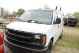 2000 Chevrolet Express Van, VIN # 1GCFG25WXY1160343, 3 DOOR CARGO, SHOWING 173764 MILES, RUNS
