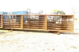 NEW 24ft HEAVY DUTY FREE STANDING CORRAL PANEL, 2 7/8 PIPE OUTSIDE RAILS WITH 7/8 SUCKER RODS