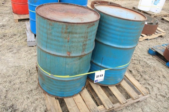 2CT 55 GAL METAL DRUM