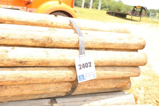 UNTREATED WOOD POST7' LENGTH W/ ASSORTMENT OF WIDTHS, EST. 64 COUNT