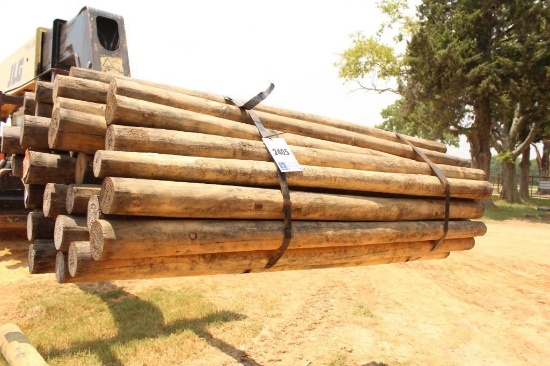 UNTREATED WOOD POST7' LENGTH W/ ASSORTMENT OF WIDTHS, EST. 64 COUNT