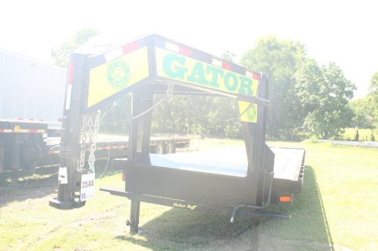 2022 35' W/5' DOVE GATOR FLATBED TRAILER, GOOSENECK, 7K LBS, TANDEM AXLES, 8 WIDE, MEGA RAMPS- HAS