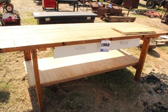 HOMEMADE SHOP TABLE MOUNT TO WALL