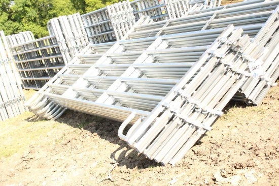 5CT HD 12' PANELS, SQUARE TUBING SIDES (2''X2'' FOOTING) W/ 6 ROUND HORIZONTAL TUBING