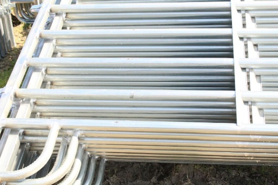 5CT HD 12' PANELS, SQUARE TUBING SIDES (2''X2'' FOOTING) W/ 6 ROUND HORIZONTAL TUBBING