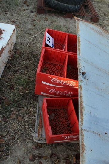 PALLET OF: COKE CRATES AND SIGN