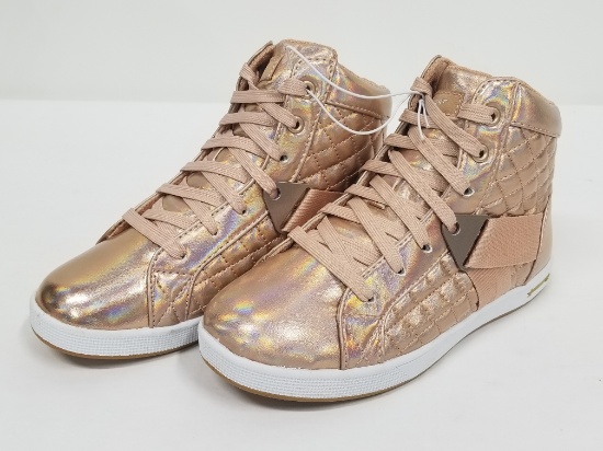 Girls Size 2 Hightops - Gold/Rainbow Sheen - New