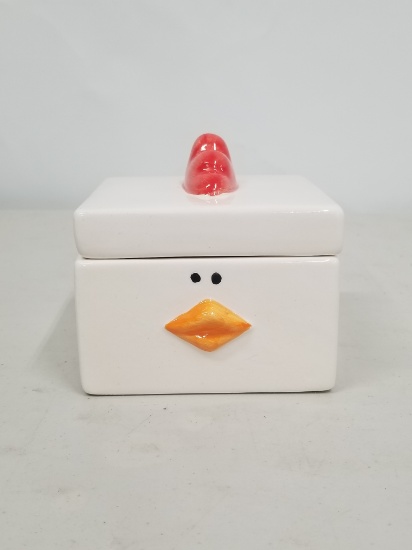 Ceramic Square Chicken Jar