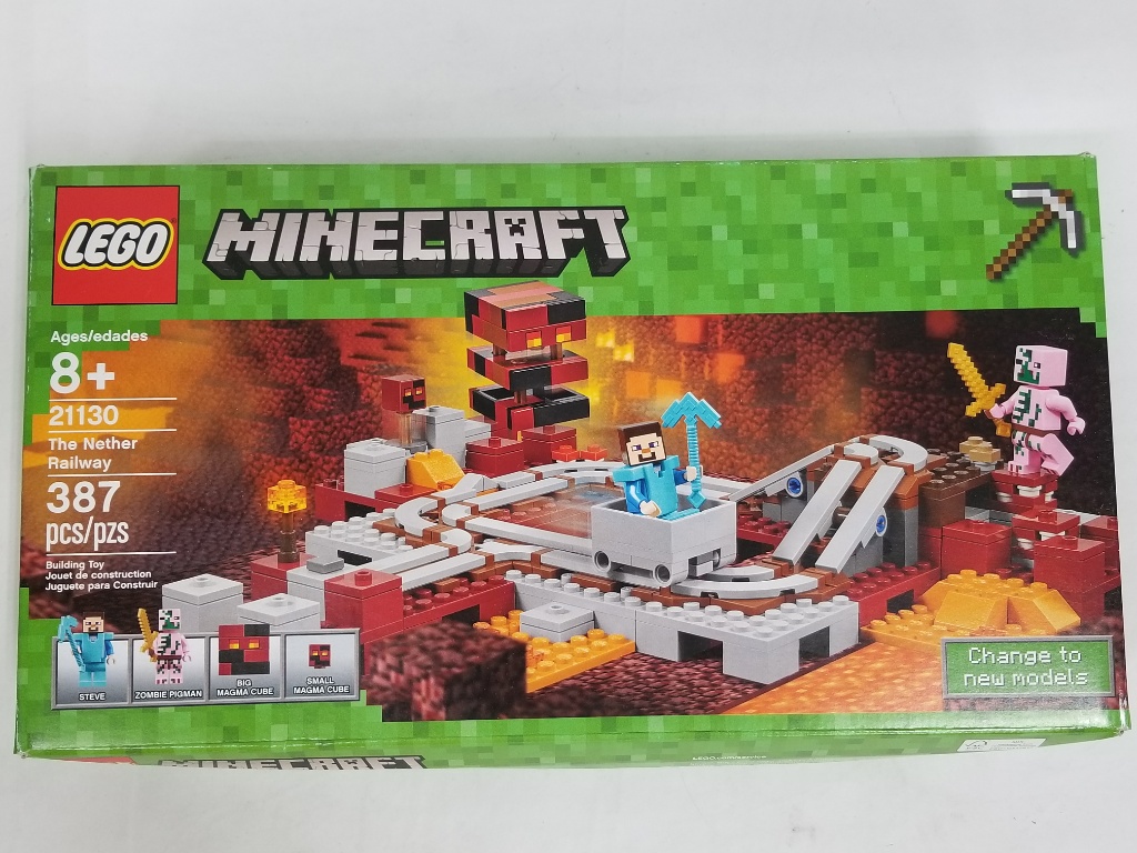 Lego Minecraft "The Nether Railway" - Set #21130 - 387pcs New | Online  Auctions | Proxibid
