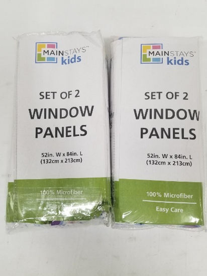 Mainstays Kids Set of 2 Window Panels - Flowery Print - Qty 2 - 1 Open, 1 New