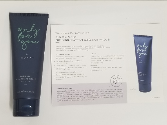 Only For You by Monat - Purifying Charcoal Gelee Hair Masque - New, Sealed