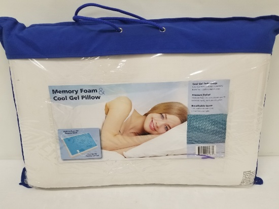 Modern Sleep Reversible Cool Gel and Memory Foam Pillow, Standard - New