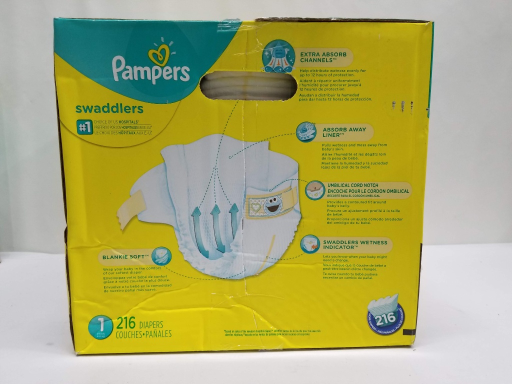 216 pampers swaddlers size 1