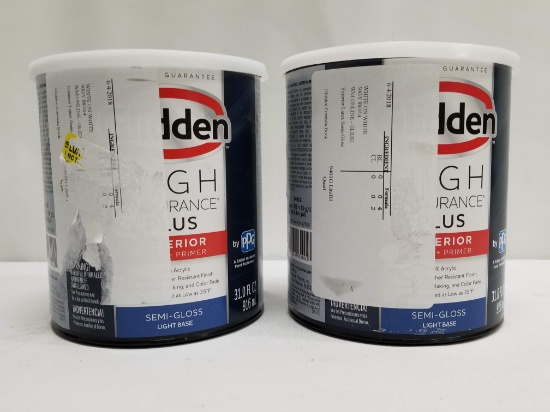 Glidden White on White Semi-Gloss Acrylic Paint - 31oz Cans Qty 2 (62oz) - New