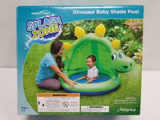 Summer Waves Splash Zone - Dinosaur Baby Shade Pool - New
