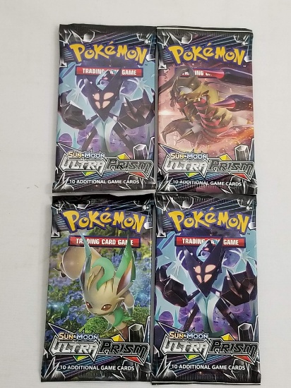 PokeMon Sun & Moon Ultra Prism Cards - 4 Packs of 10 Cards - Open Box - SEE DESCRIPTION