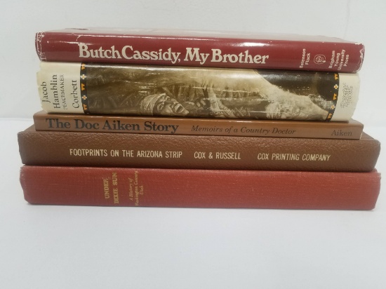 5 Utah & Arizona Historical Books. Butch Cassidy, etc.