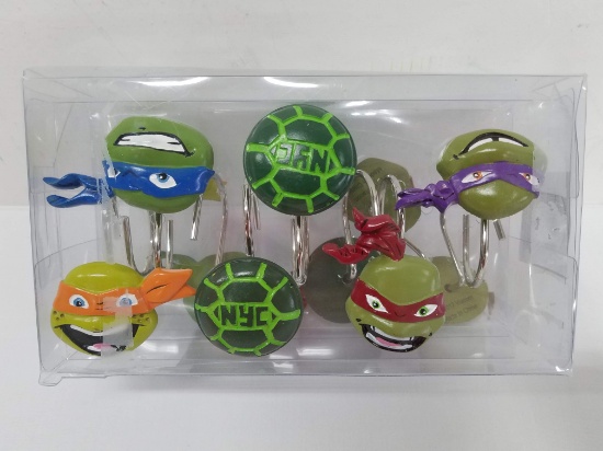 TMNT Shower Hooks, Set of 12 - New - SEE DESCRIPTION