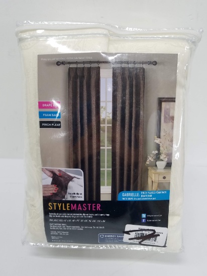 Stylemaster Pair of Drapes, Cream Color 144"x84" Pair - New