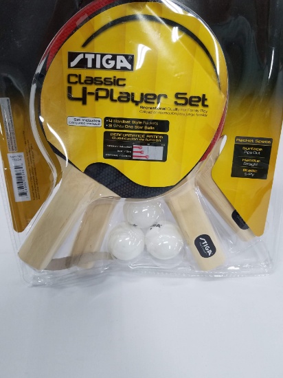 Stiga 4 Player Table Tennis Rackets, Open Package, Complete - New