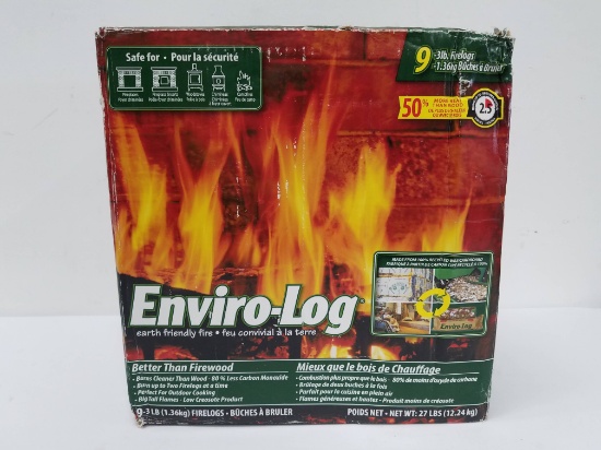 Enviro-Log Earth Friendly Fire. Nine 3 pound Fire Logs - New