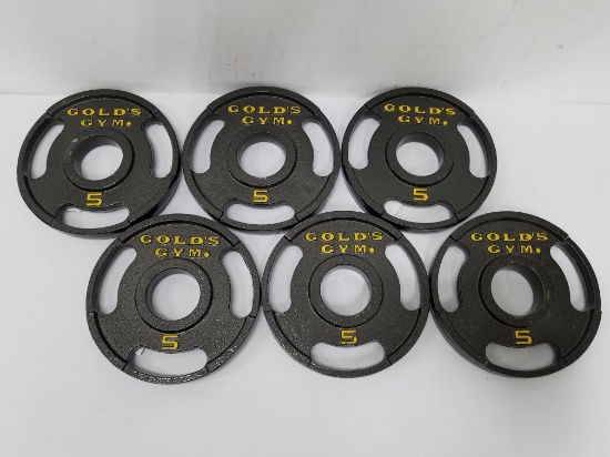 6 Weights 5 pounds each, by Golds Gym - New