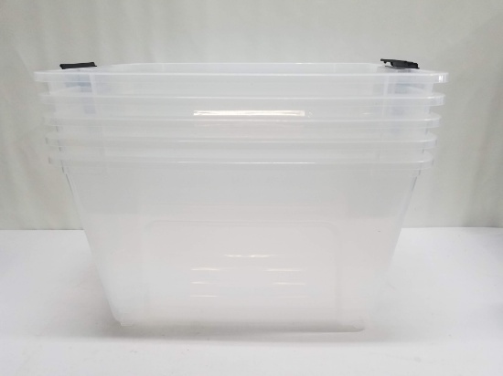 Five Iris 53 Quart Bins with 6 Lids - SEE DESCRIPTION - New