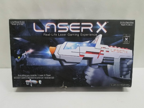 Laser-X Laser Gaming Experience: 1 Long Range Blaster & 1 Receiver Vest - New