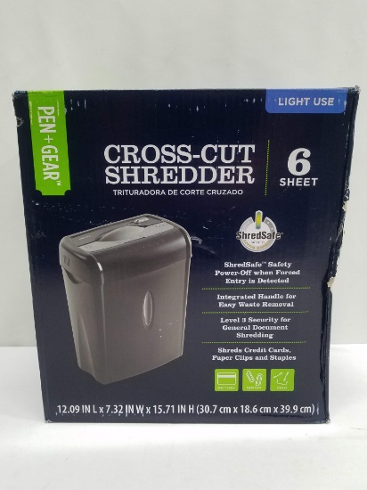 6 Sheet Cross Cut Paper Shredder - New