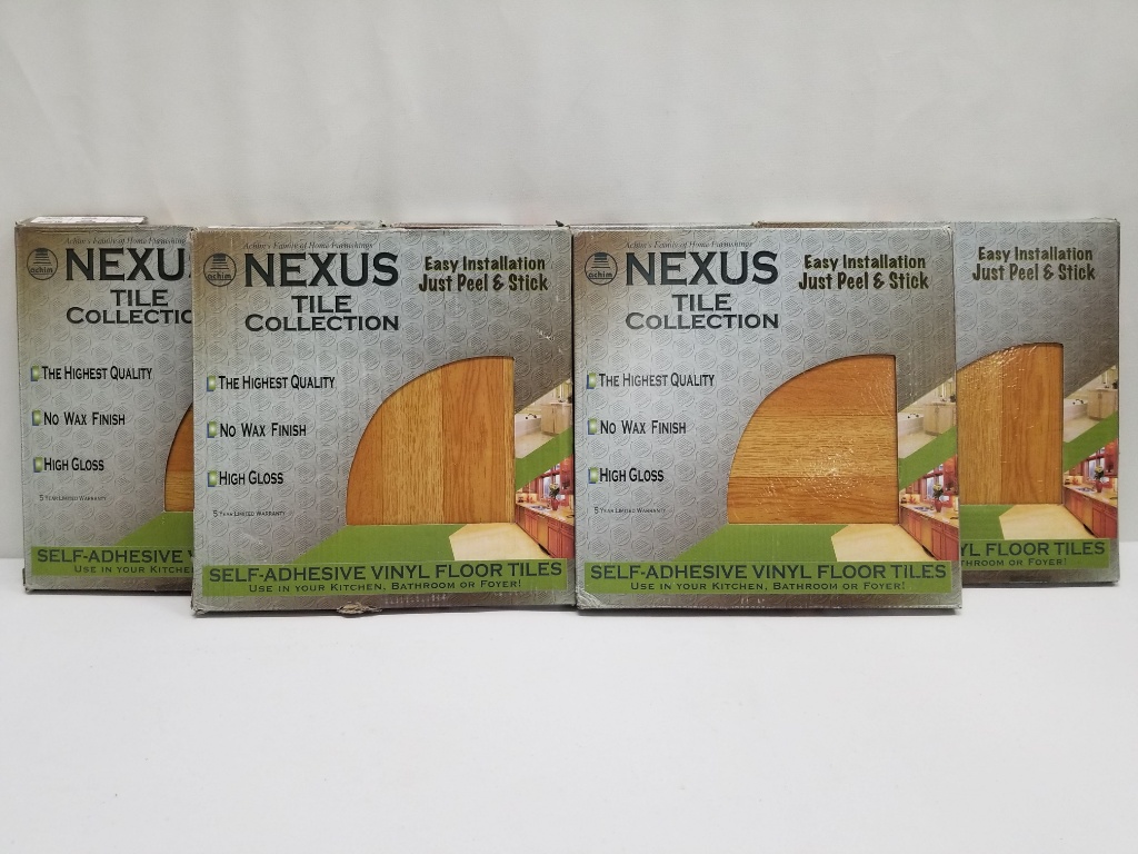 Nexus Tile Collection Self Adhesive Vinyl Floor Tiles 5 Boxes Of 20 12x12 Tiles New Industrial Machinery Equipment General Merchandise Online Auctions Proxibid