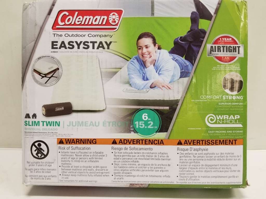 coleman easystay slim twin airbed