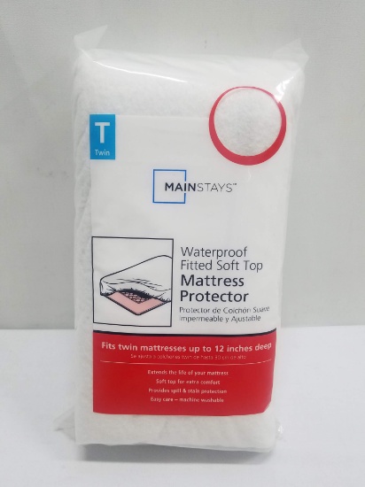 Waterproof Fitted Soft Top Mattress Protector by Mainstay - Twin Size - New
