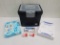 Office Supply Lot: Portable File Box, Pens, Clips, Paper - New
