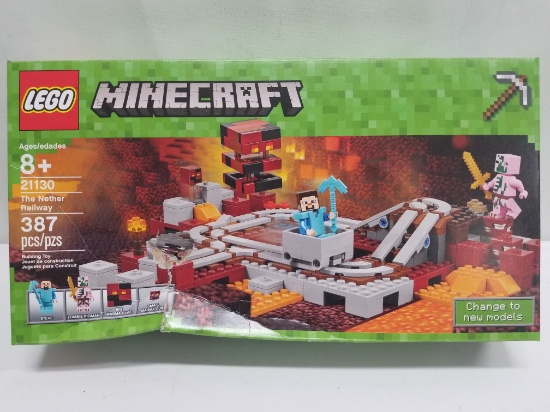 Lego Minecraft "The Nether Railway" - 21130  387pcs - Damaged Box, New