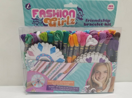 Fashion Girlz "Friendship Bracelet Kit" - 105 Skeins of Various Colored Thread - New