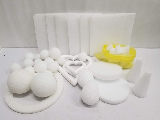 Crafting Styrofoam Lot: Various Shapes, Sizes