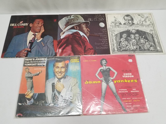 5 Comedy LPs - Bill Cosby "200 M.P.H". -to- Gwen Verdon "Damn Yankees" - Rated VG