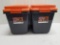 Hefty Hi-Rise Pro Storage Bins (Qty 2) - 32-qt., Gray/Orange - New