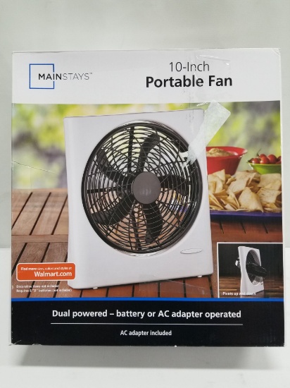 10-Inch Portable Fan - Mainstays - Open Box - New