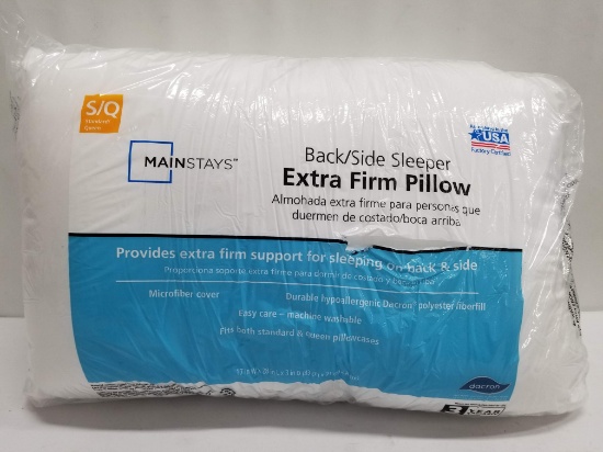 Standard/Queen Extra Firm Back/Side Sleeper Pillow - Mainstays - New