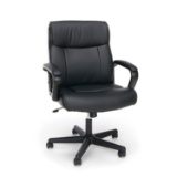 Essentials by OFM Leather Executive Chair with Arms, Black - Open Box, New