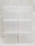 Clear Plastic Filing/Storage Boxes (Qty 6) - 10.5
