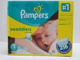 Pampers Swaddlers Diapers - Size 1 (8-14lbs), 216ct - New