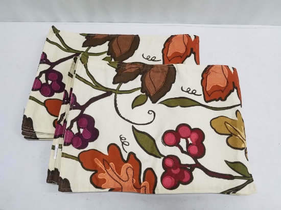 Leaves & Berries Fabric Placemats (Qty 10) - BHG - New