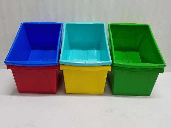 Storex Classroom Storage Bins, 4 Gallons each, Qty 6 - New